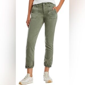 PAIGE Mayslie Cropped Joggers Ankle-Length Green Jeans | Size 31